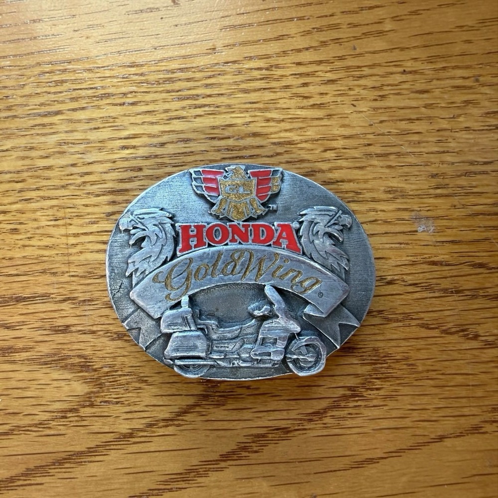 Vintage USA Gold Wing Belt Buckle Honda Motorcycle Siskiyou Buckle Co. Q-90